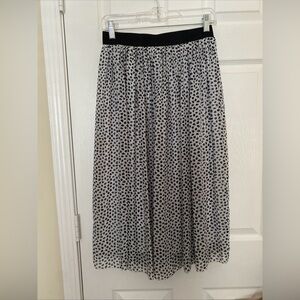 Rachel Zoe Women's Skirt Sz M Pleated Animal Print Pull On Lined Elastic Waist
